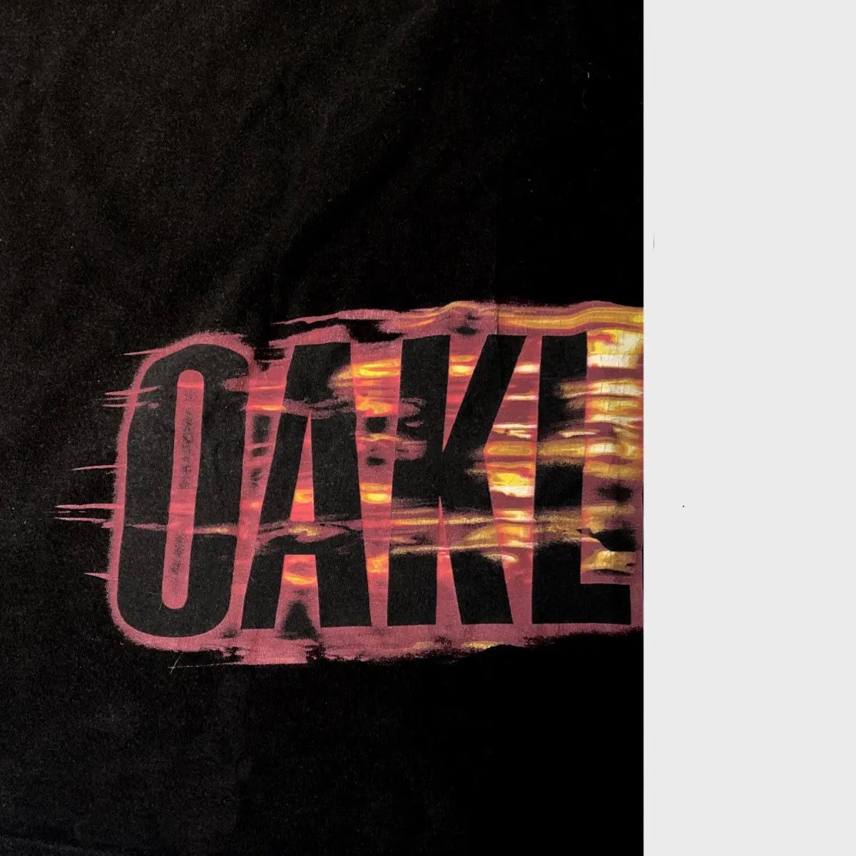 2000's vintage Oakley Software Medusa 3D metalic fire logo T-Shirt