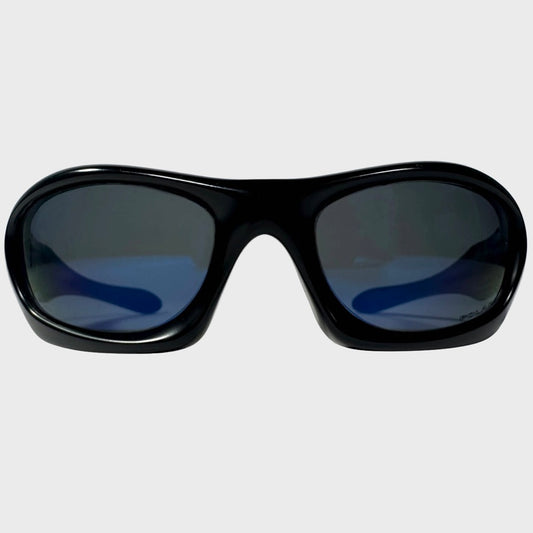 2007 vintage Oakley Monster Dog Polished Black / Deep Blue Polarized