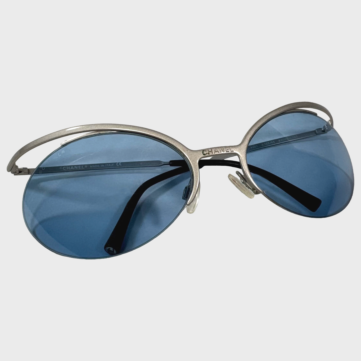 Chanel Karl Lagerfeld Vintage Space Age Design Sunglasses Inside Tag