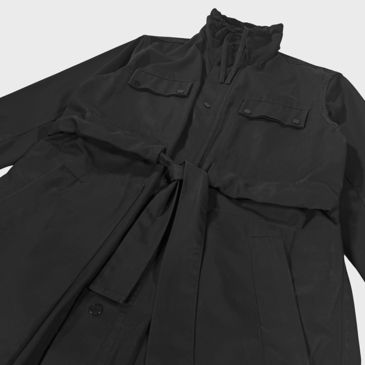 Craig Green Long waxed & belted coat