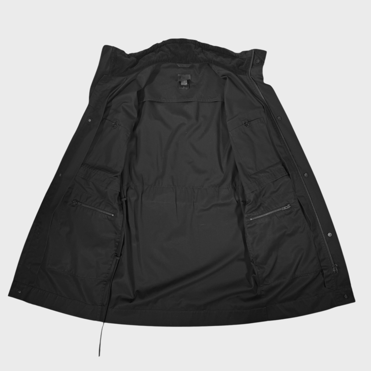 Craig Green Long waxed & belted coat