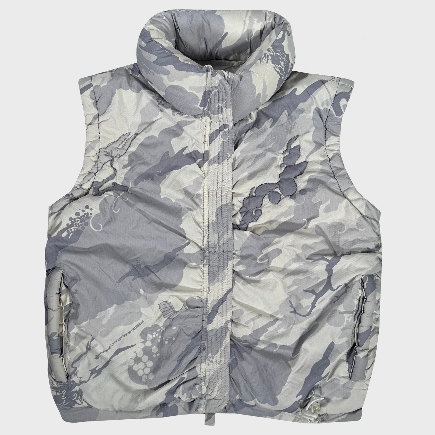 Maharishi Forest DPM : Bonsai - White Camo Embroidered Puffer Sleeveless Jacket Hol Sales