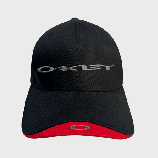 Oakley black & red coton racing cap Inside Tag