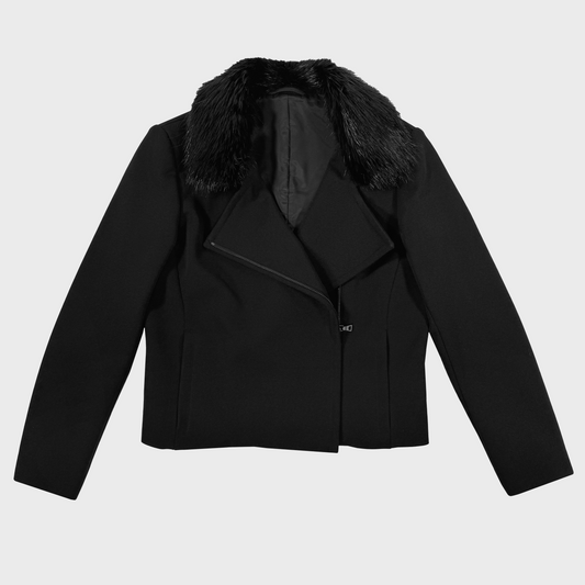 Prada Beaver Fur Collar Jacket Vintage TTS