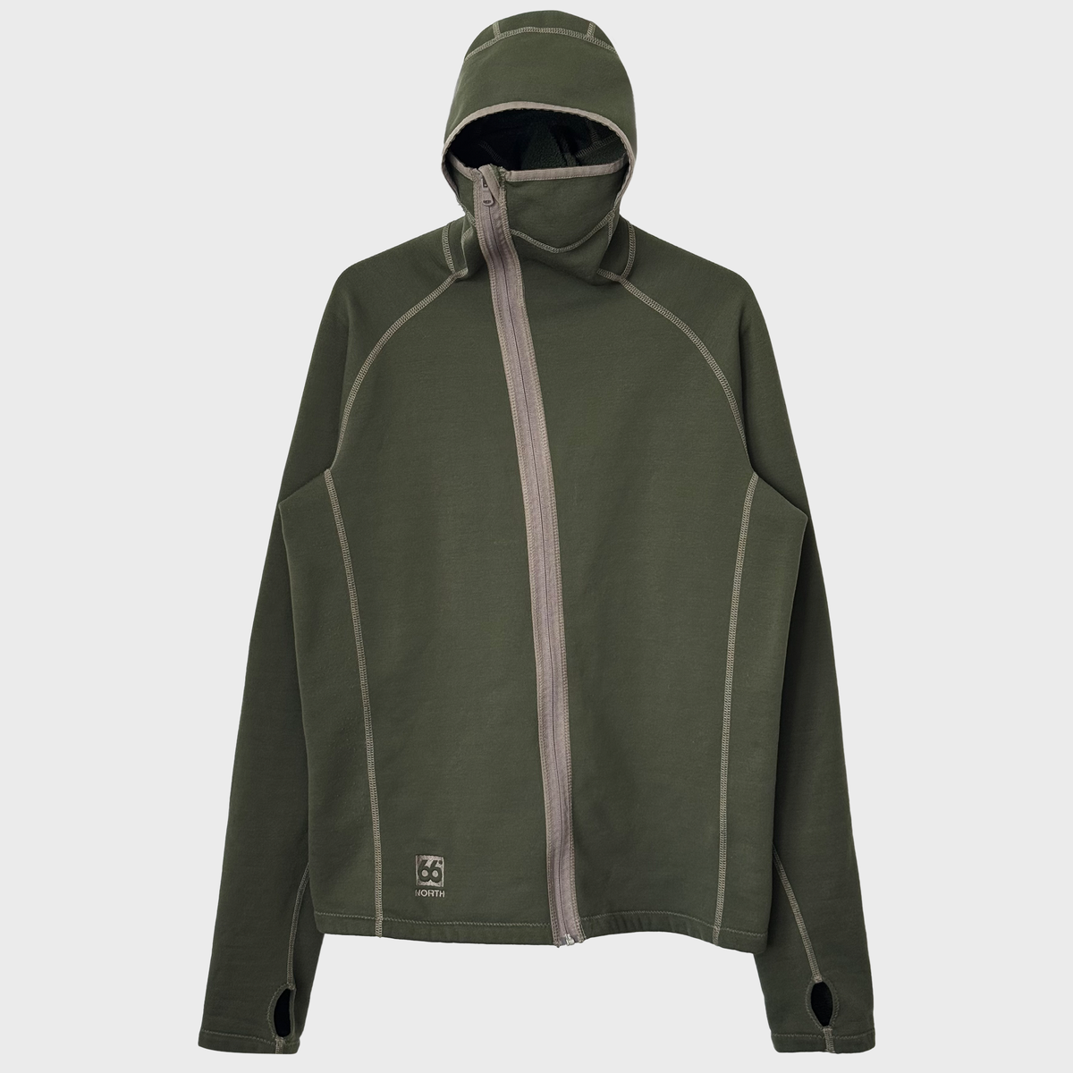 66° North Balaclava Zip Khaki Fleece