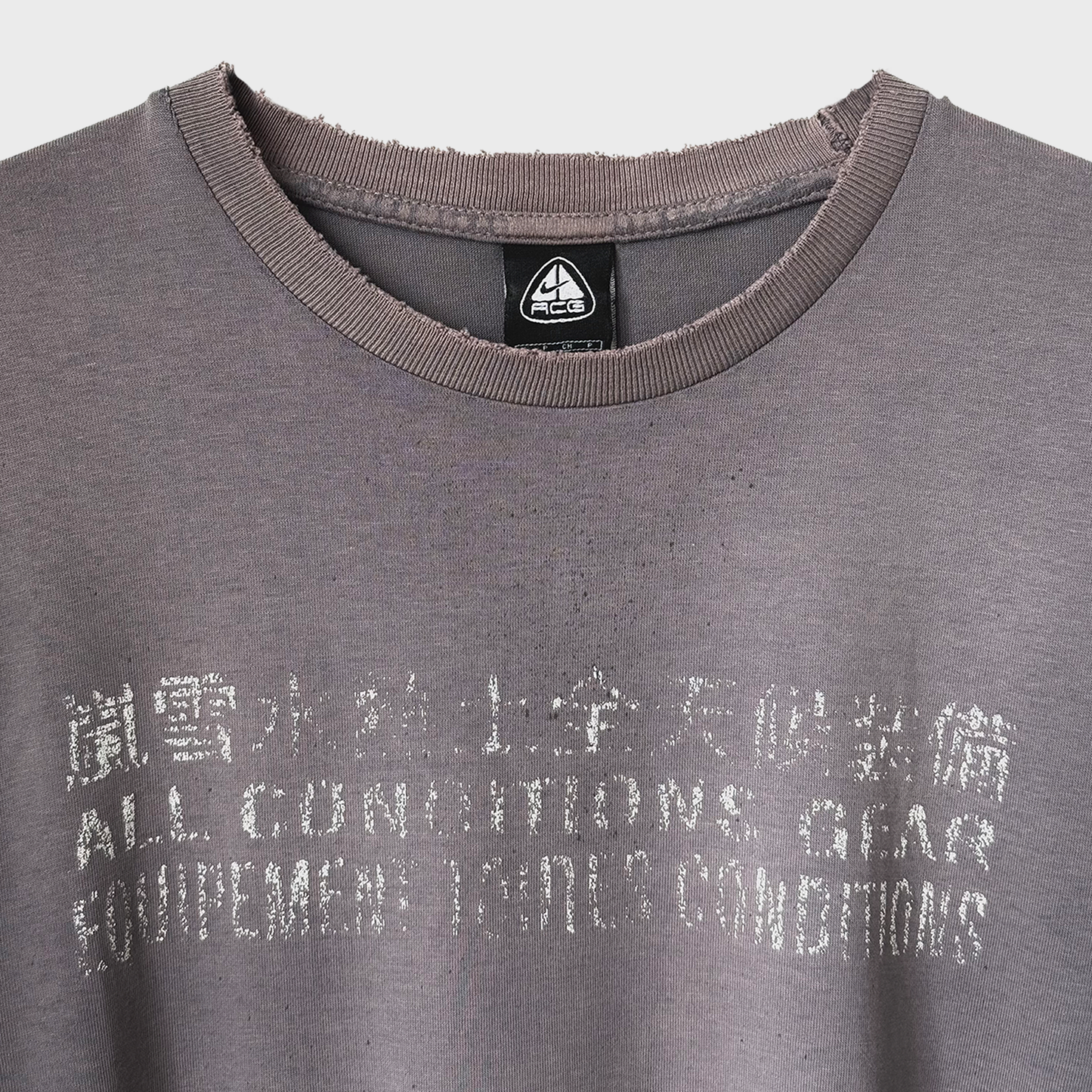 Nike ACG Vintage Aged/Damaged Faded Grey Tee