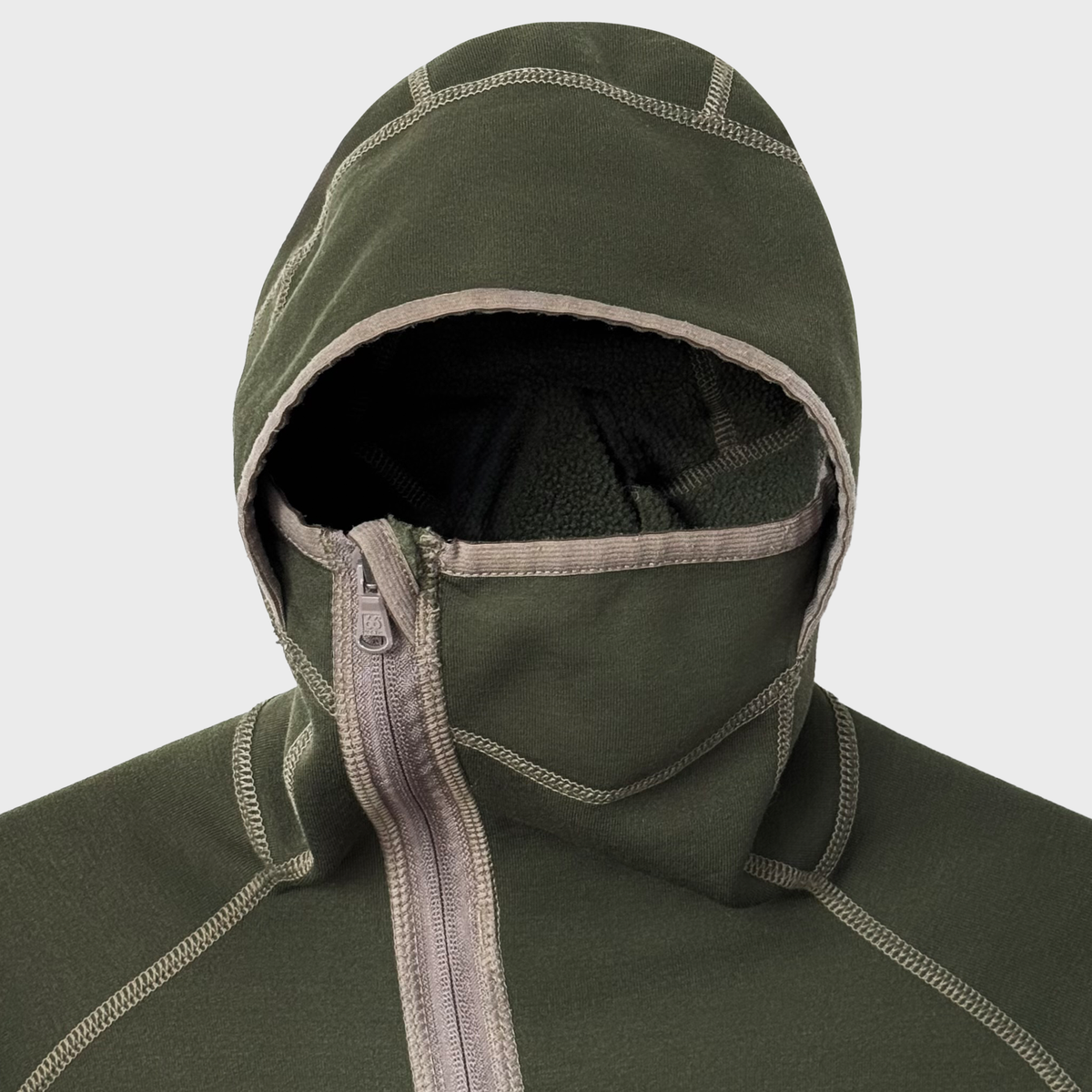 66° North Balaclava Zip Khaki Fleece