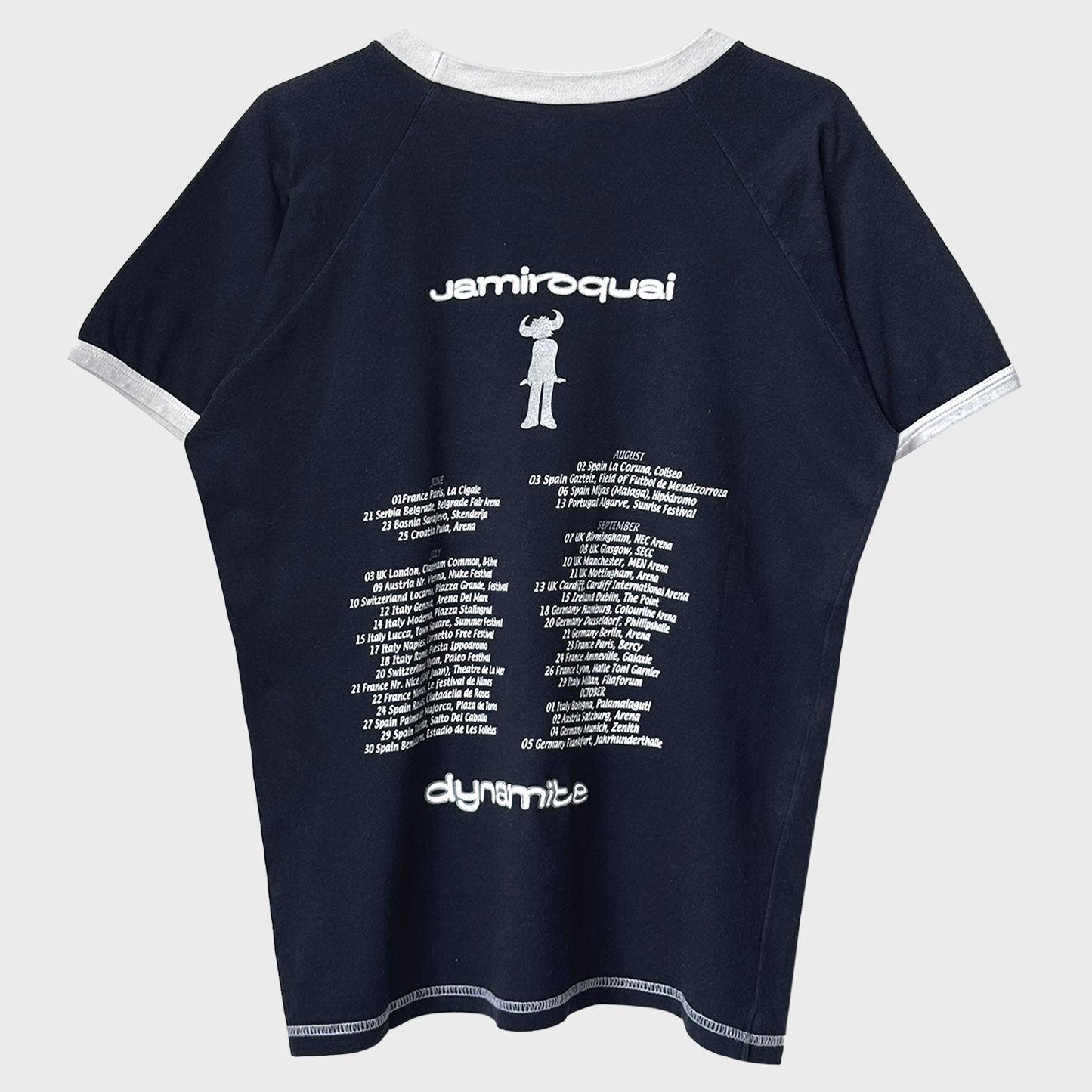 Jamiroquai Dynamite Europe Tour Official Merch Two-Tone T-Shirt