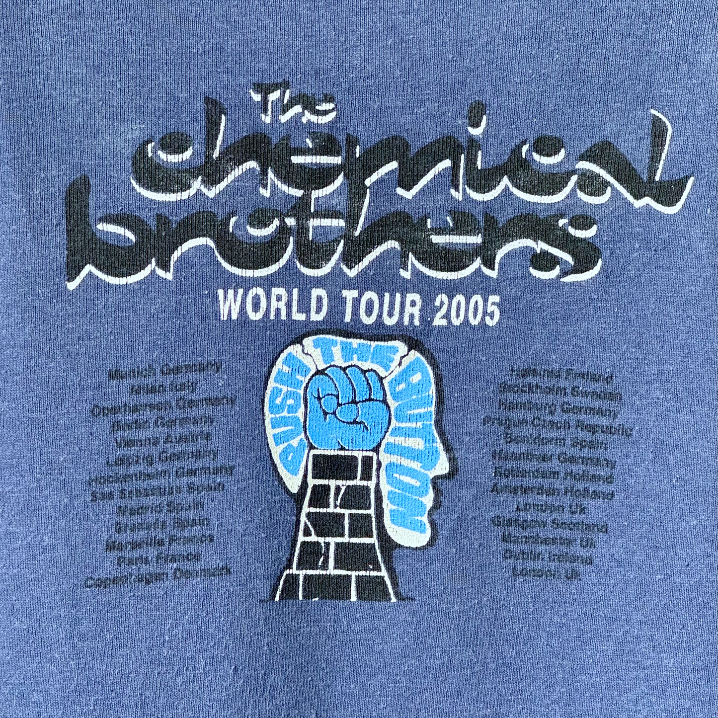 The Chemical Brothers Push The Button World Tour 2005 Two-Tone Official Merch T-Shirt
