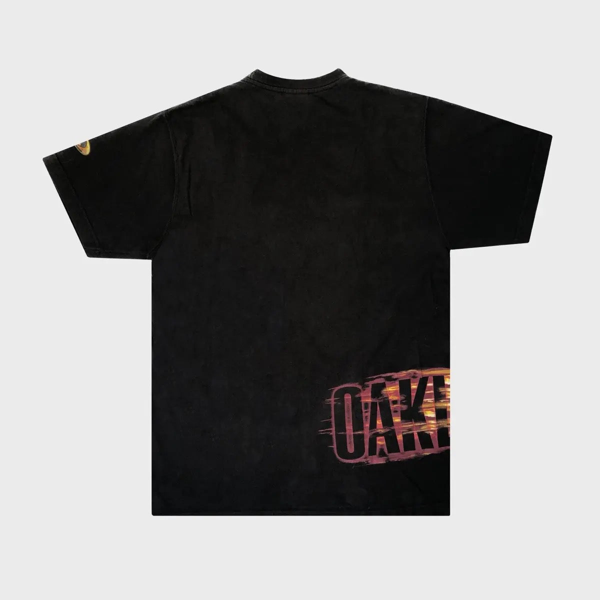 2000's vintage Oakley Software Medusa 3D metalic fire logo T-Shirt