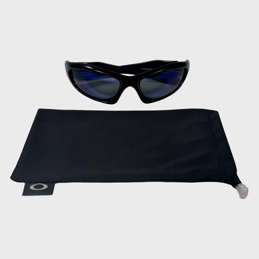 2007 vintage Oakley Monster Dog Polished Black / Deep Blue Polarized