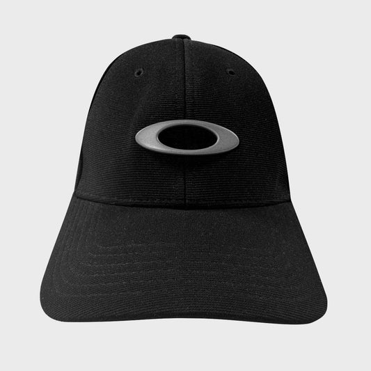 2000's vintage Oakley black coton cap with embossed metal silver logo