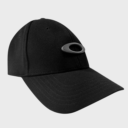 2000's vintage Oakley black coton cap with embossed metal silver logo