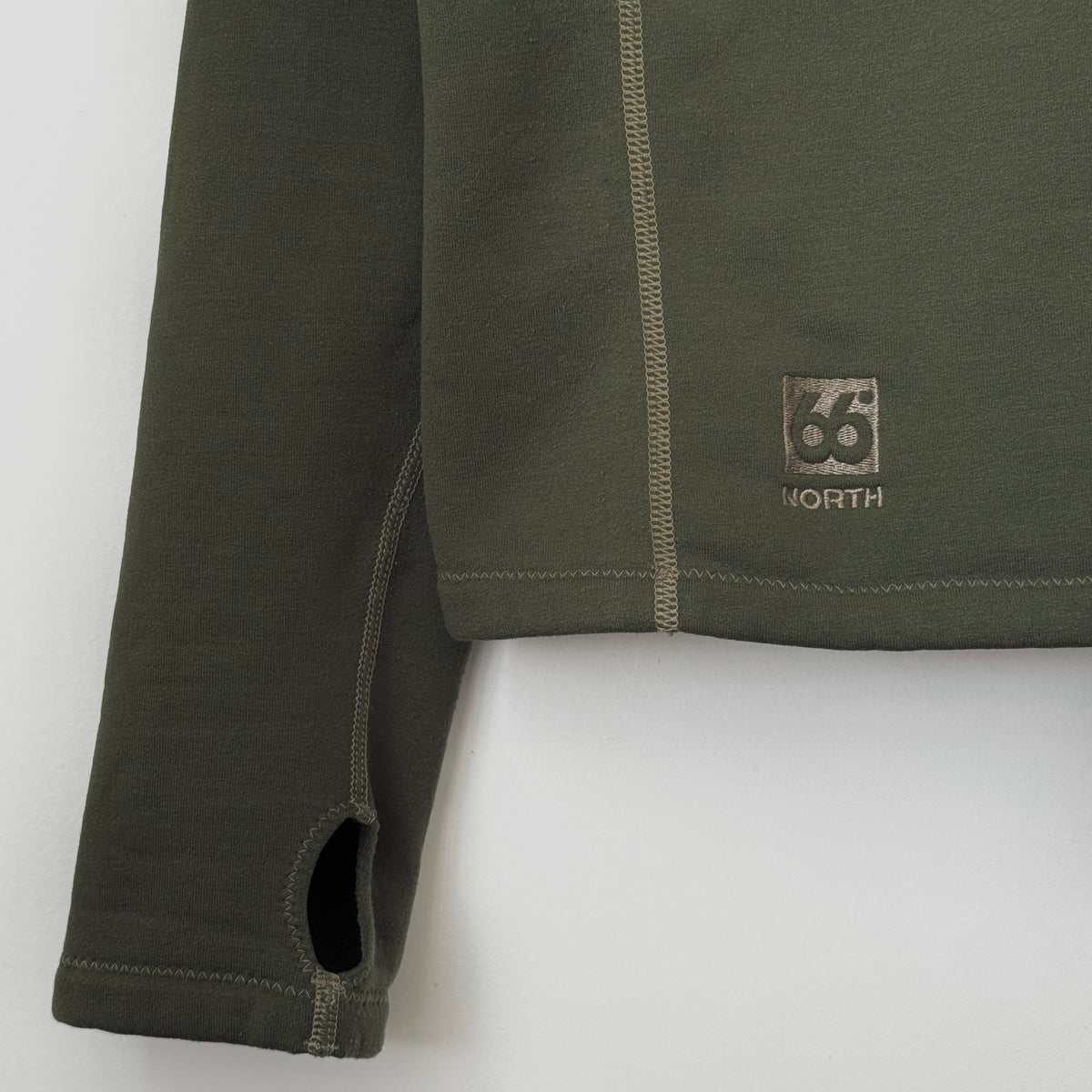66° North Balaclava Zip Khaki Fleece
