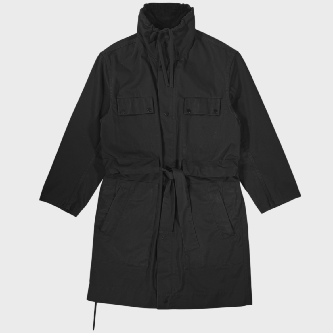 Craig Green Long waxed & belted coat