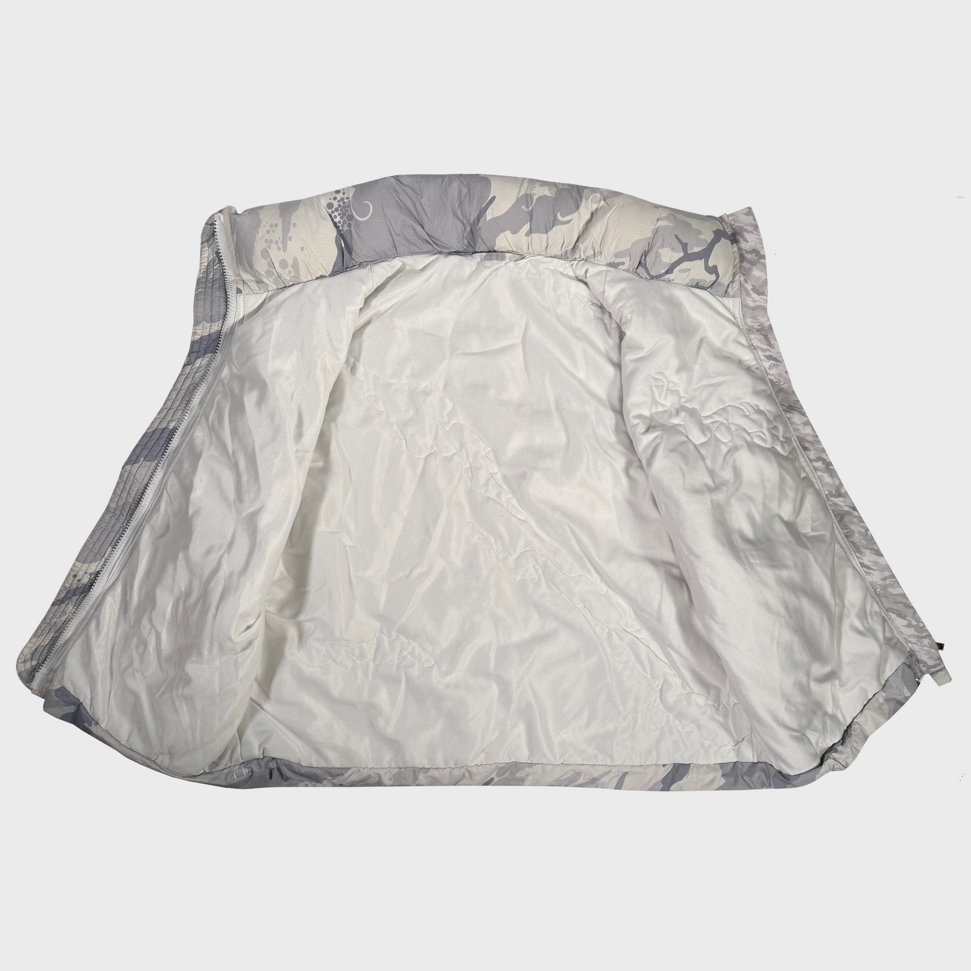 Maharishi Forest DPM : Bonsai - White Camo Embroidered Puffer Sleeveless Jacket 