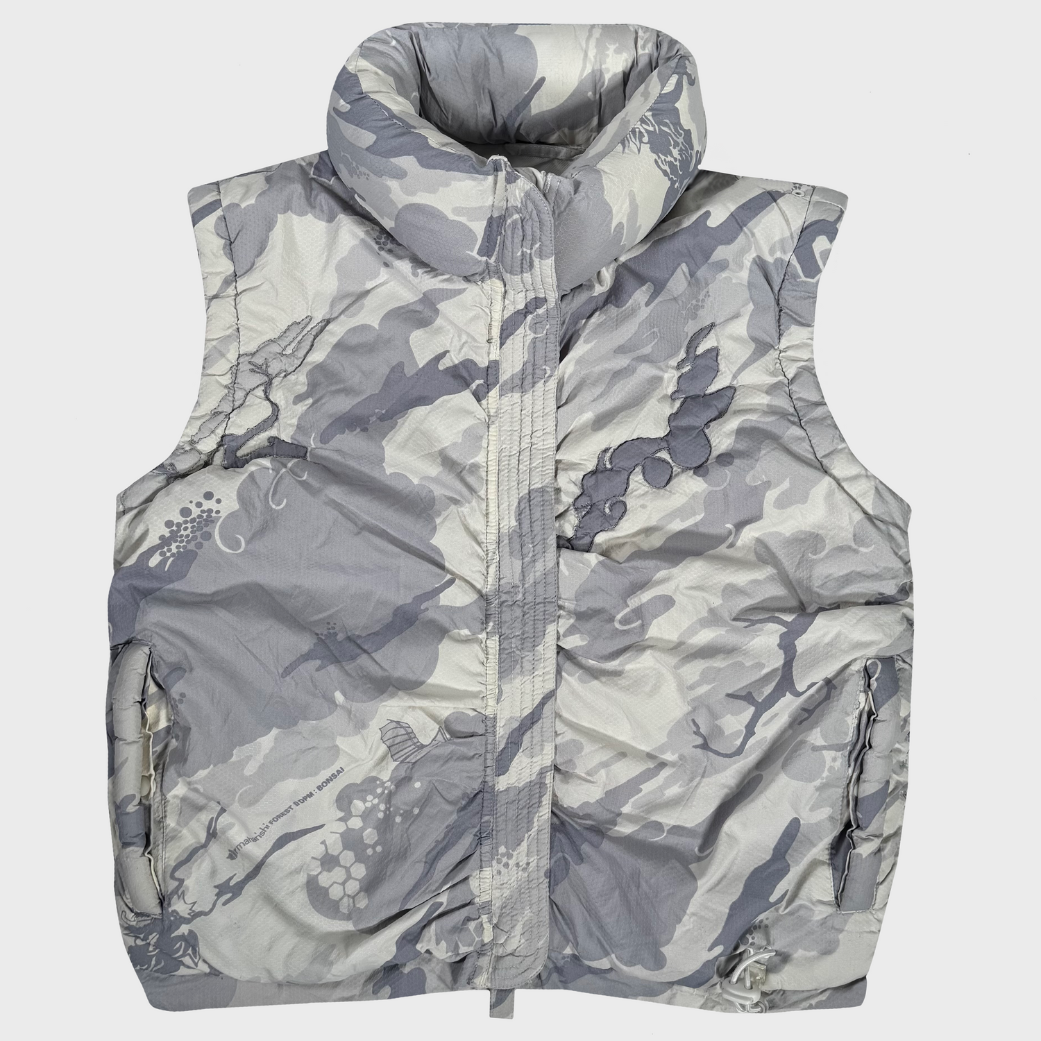 Maharishi Forest DPM : Bonsai - White Camo Embroidered Puffer Sleeveless Jacket Hol Sales 