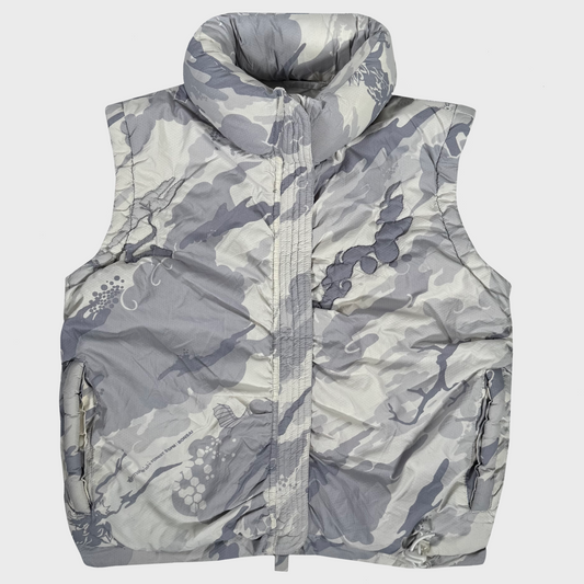 Maharishi Forest DPM : Bonsai - White Camo Embroidered Puffer Sleeveless Jacket Hol Sales 
