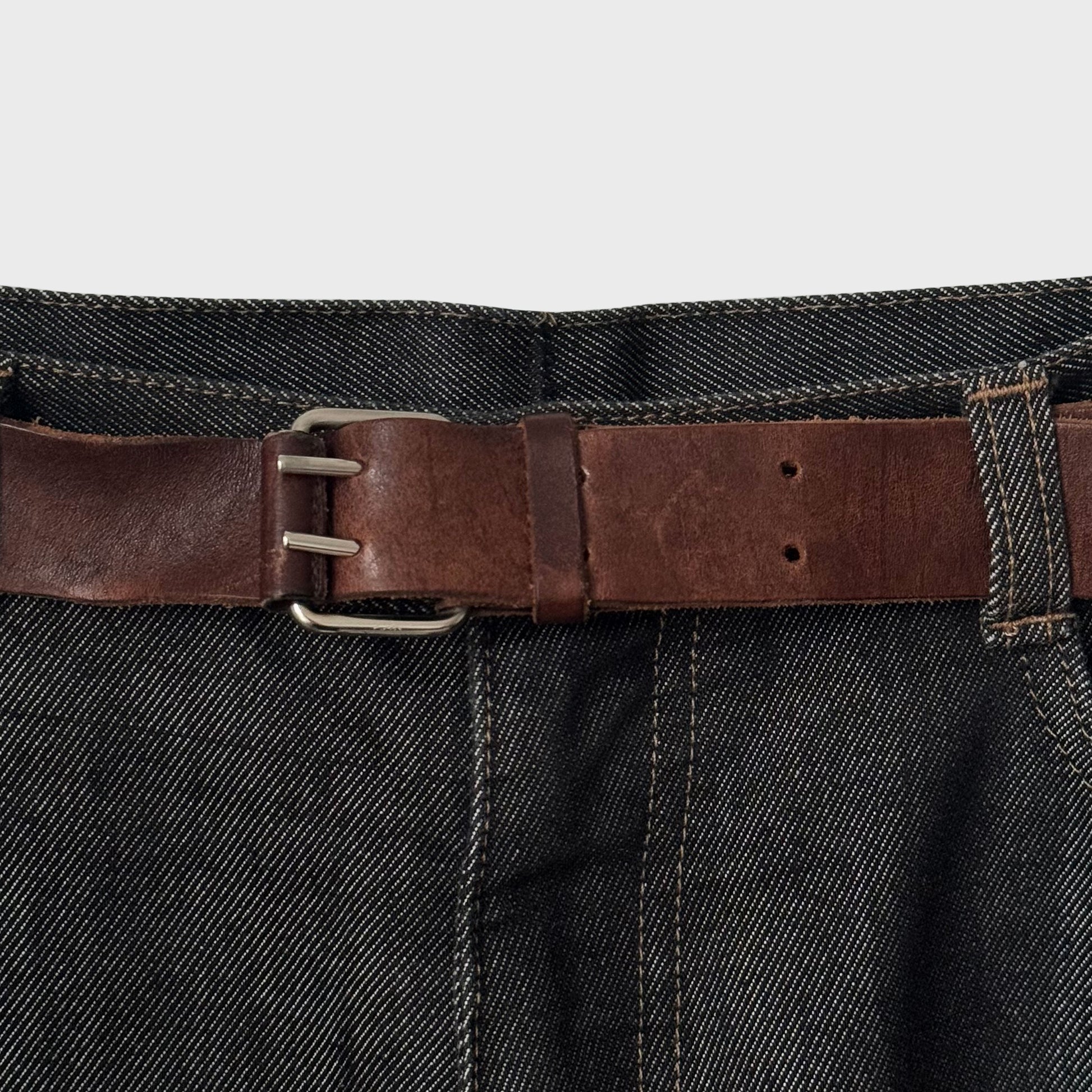Neil Barrett Vintage Straight Denim Trousers With Integrated Leather Belt Gorpcore Techwear Technical Archive Ebay Etsy Grailed Constant Practice Hol Sales Vintage 1
