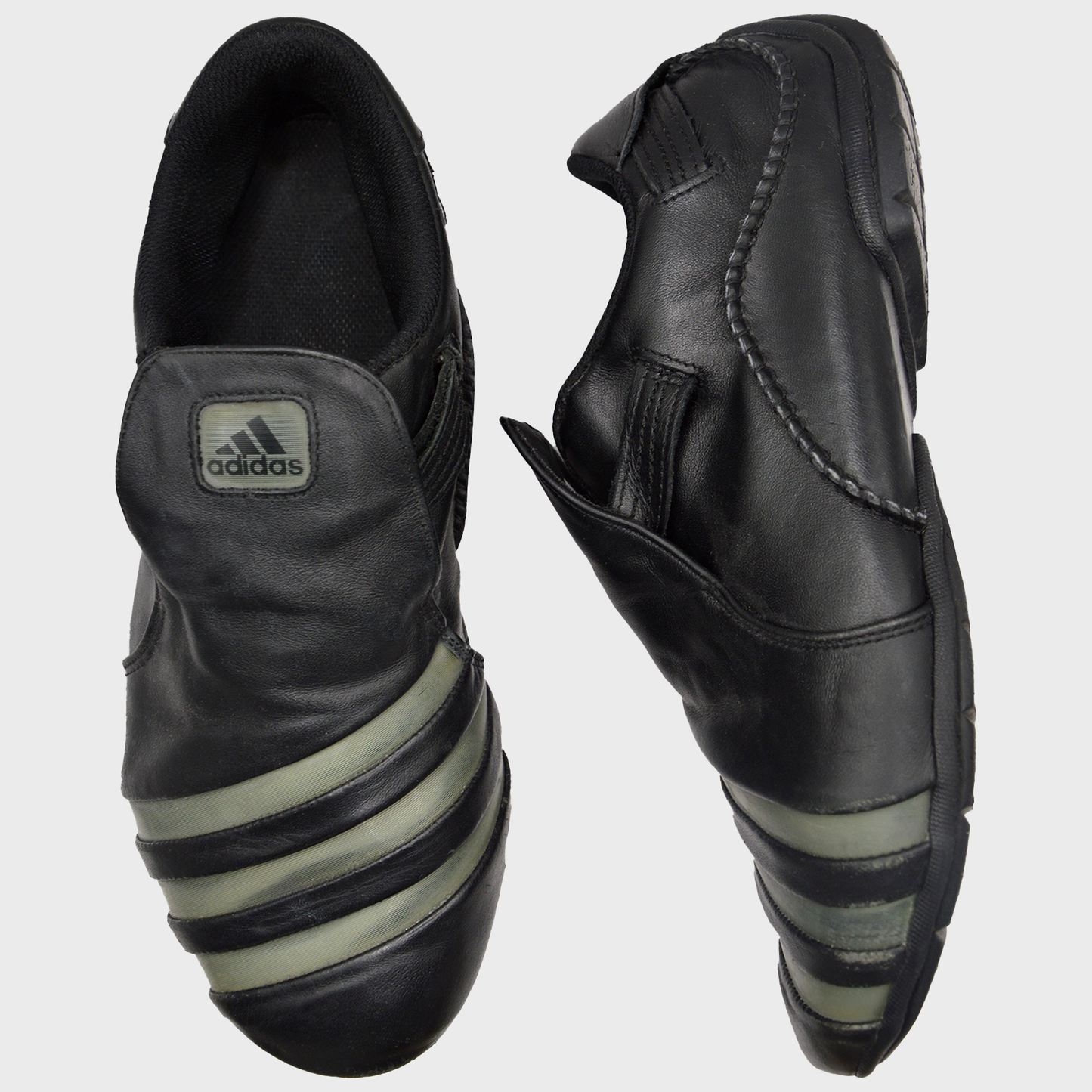 Adidas Mactelo Black Leather & Transparent Stripes Sneakers