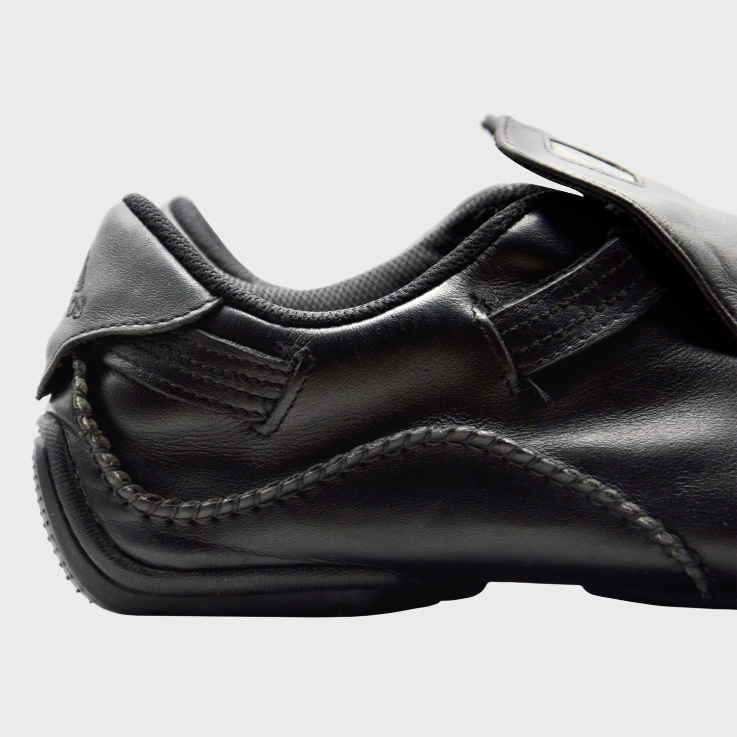 Adidas Mactelo Black Leather & Transparent Stripes Sneakers