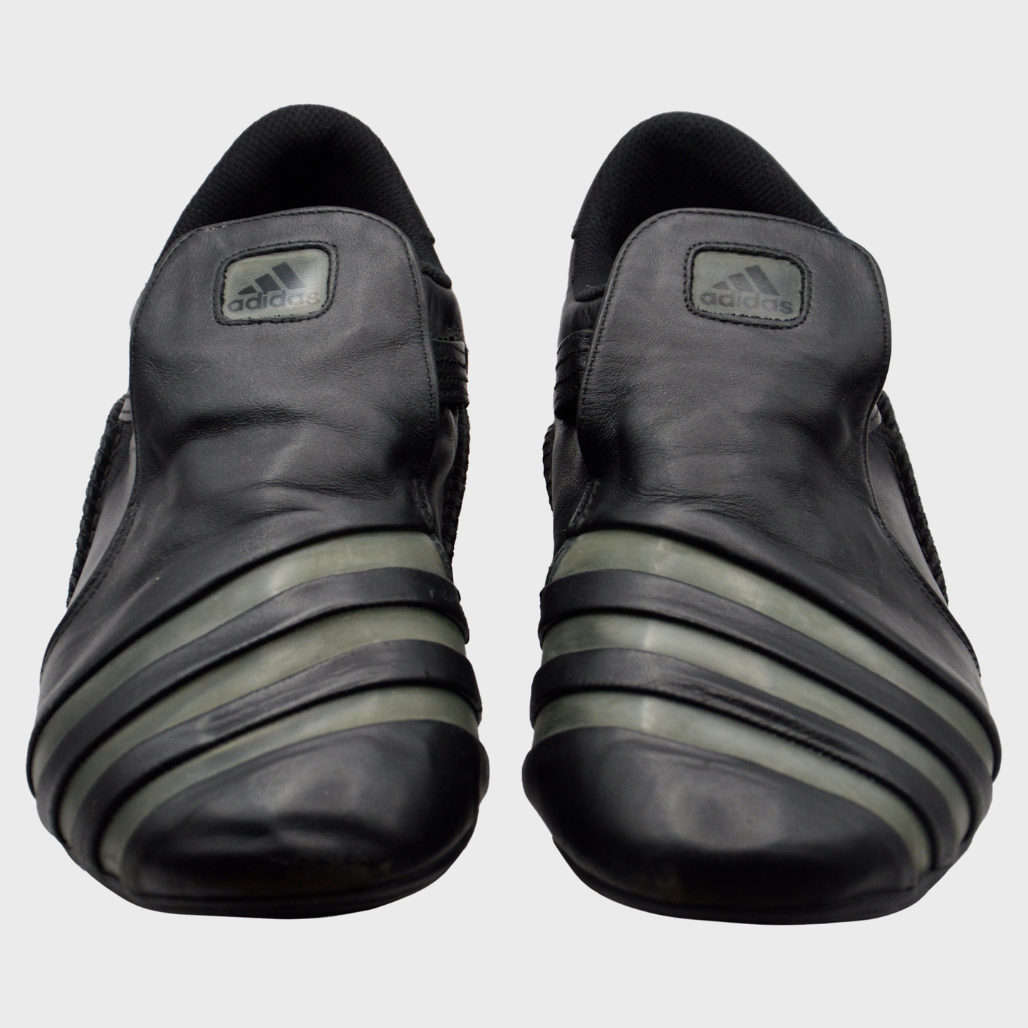 Adidas Mactelo Black Leather & Transparent Stripes Sneakers