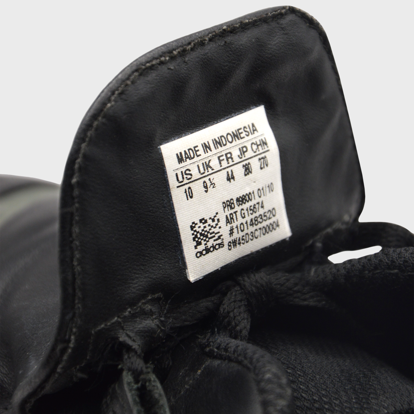Adidas Mactelo Black Leather & Transparent Stripes Sneakers