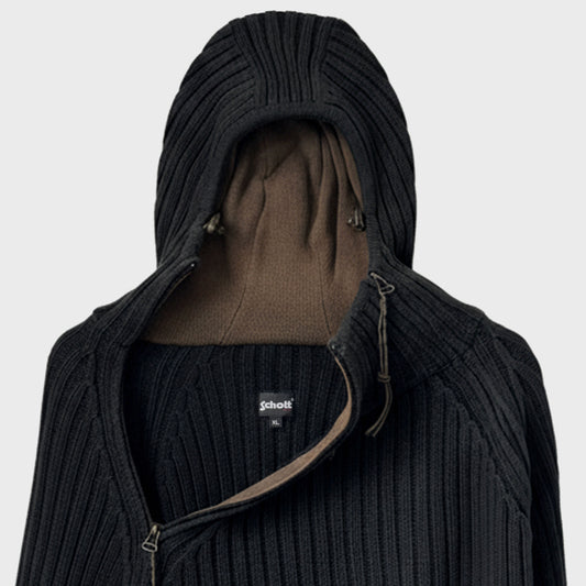 Schott Vintage Asymmetrical Double Zippers Balaclava Hooded Knit Sweater Gorpcore Techwear Technical Archive Ebay Etsy Grailed Constant Practice Hol Sales 1